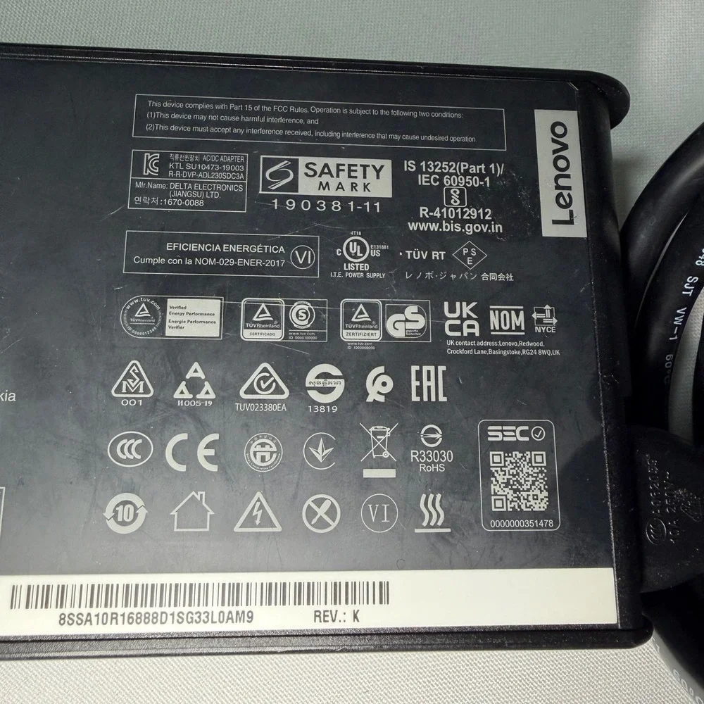 Lenovo 230W AC Adapter Charger ADL230SDC3A 20V 11.5A Slim Tip SA10R16888 02DL142